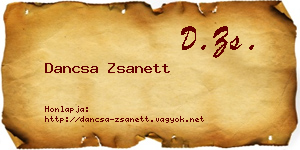 Dancsa Zsanett névjegykártya