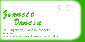 zsanett dancsa business card